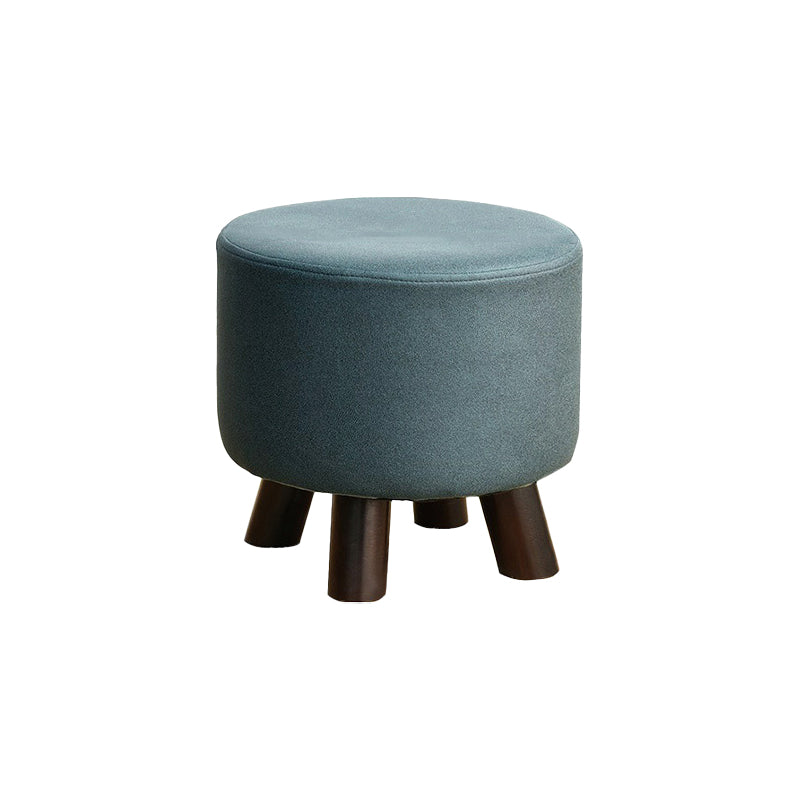 Mid-Century Modern Pouf Ottoman PU Leather Upholstered Solid Color Square Ottoman