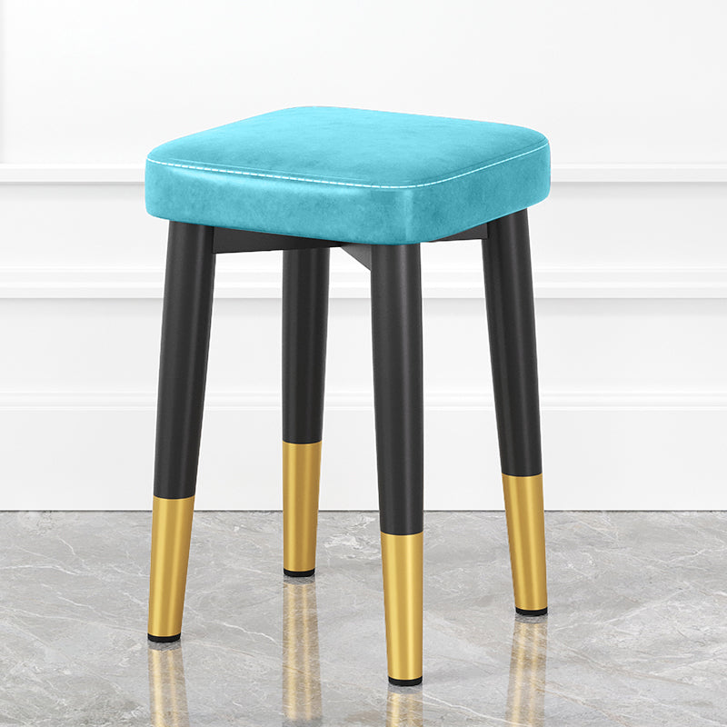 Glam Square Indoor Ottoman Faux Leather Whole Colored Cube Water Resistant Ottoman
