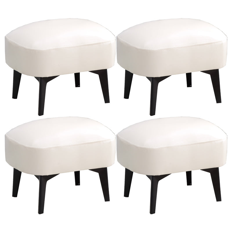 Modern Plain Chair Ottoman PU Leather Rectangle Stain Resistant Footstool Ottoman