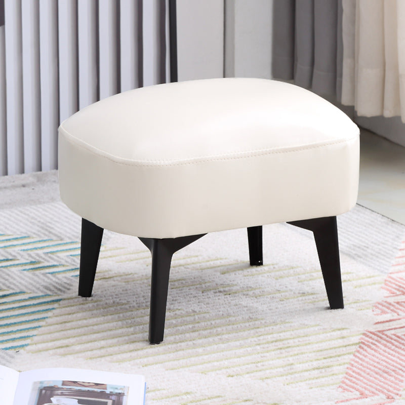 Modern Plain Chair Ottoman PU Leather Rectangle Stain Resistant Footstool Ottoman