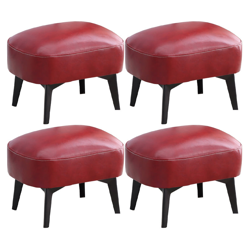 Modern Plain Chair Ottoman PU Leather Rectangle Stain Resistant Footstool Ottoman