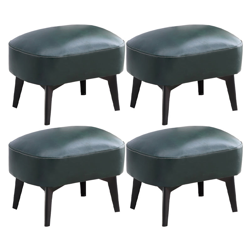 Modern Plain Chair Ottoman PU Leather Rectangle Stain Resistant Footstool Ottoman