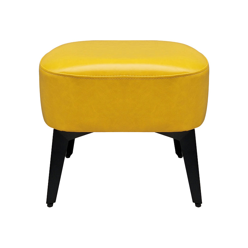 Modern Plain Chair Ottoman PU Leather Rectangle Stain Resistant Footstool Ottoman