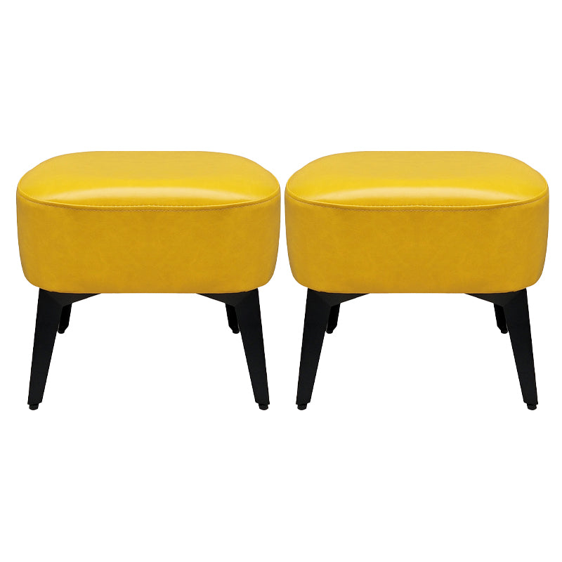 Modern Plain Chair Ottoman PU Leather Rectangle Stain Resistant Footstool Ottoman
