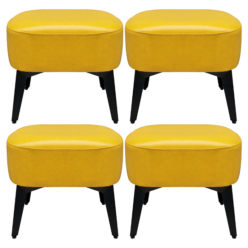 Modern Plain Chair Ottoman PU Leather Rectangle Stain Resistant Footstool Ottoman