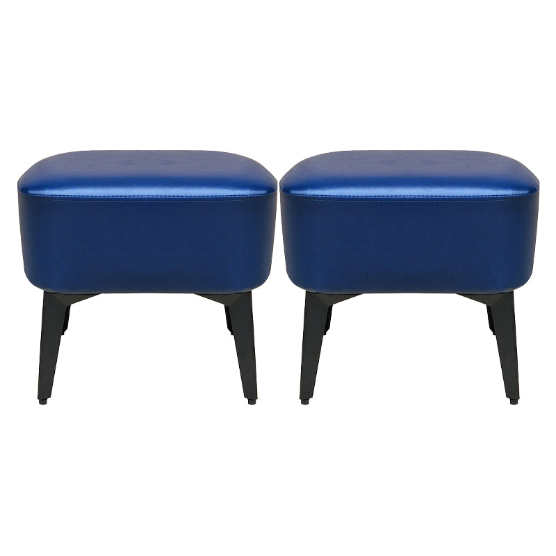 Modern Plain Chair Ottoman PU Leather Rectangle Stain Resistant Footstool Ottoman