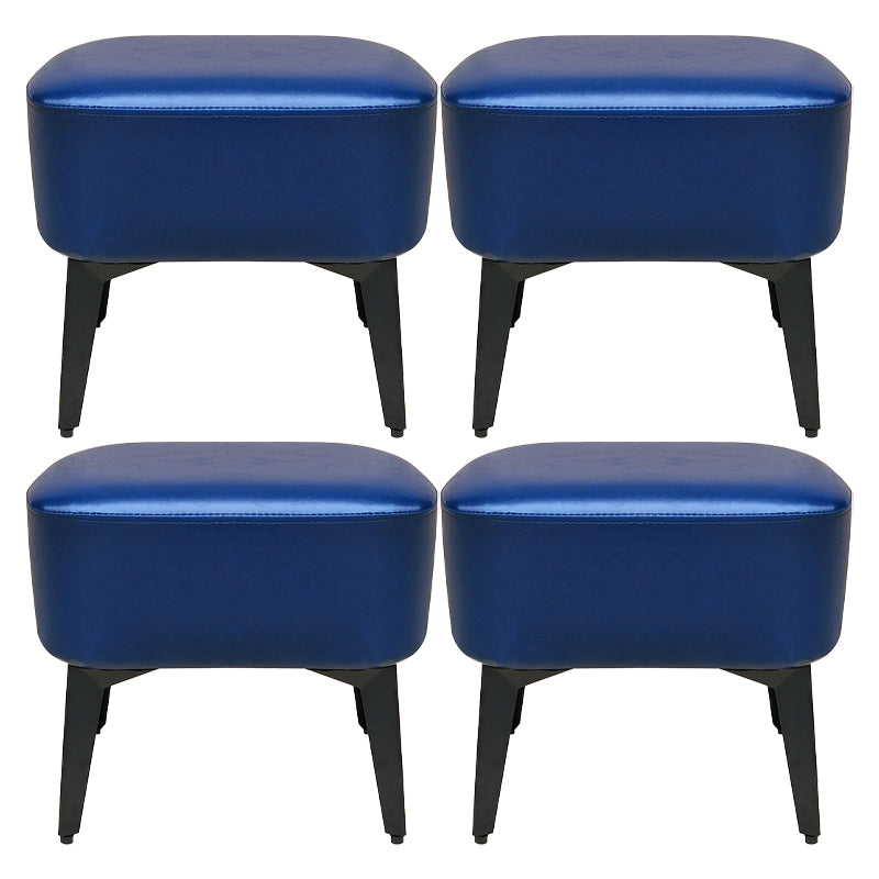 Modern Plain Chair Ottoman PU Leather Rectangle Stain Resistant Footstool Ottoman