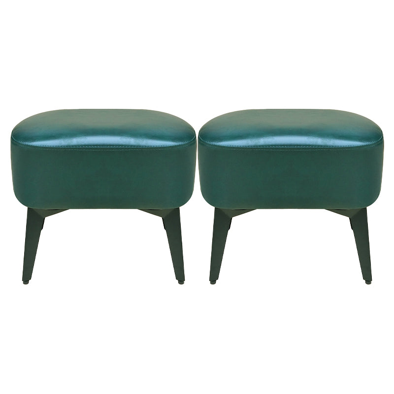 Modern Plain Chair Ottoman PU Leather Rectangle Stain Resistant Footstool Ottoman