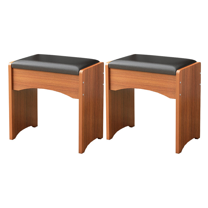 Genuine Leather Standard Ottoman Stain Resistant Rectangle Mid-Century Modern Ottoman