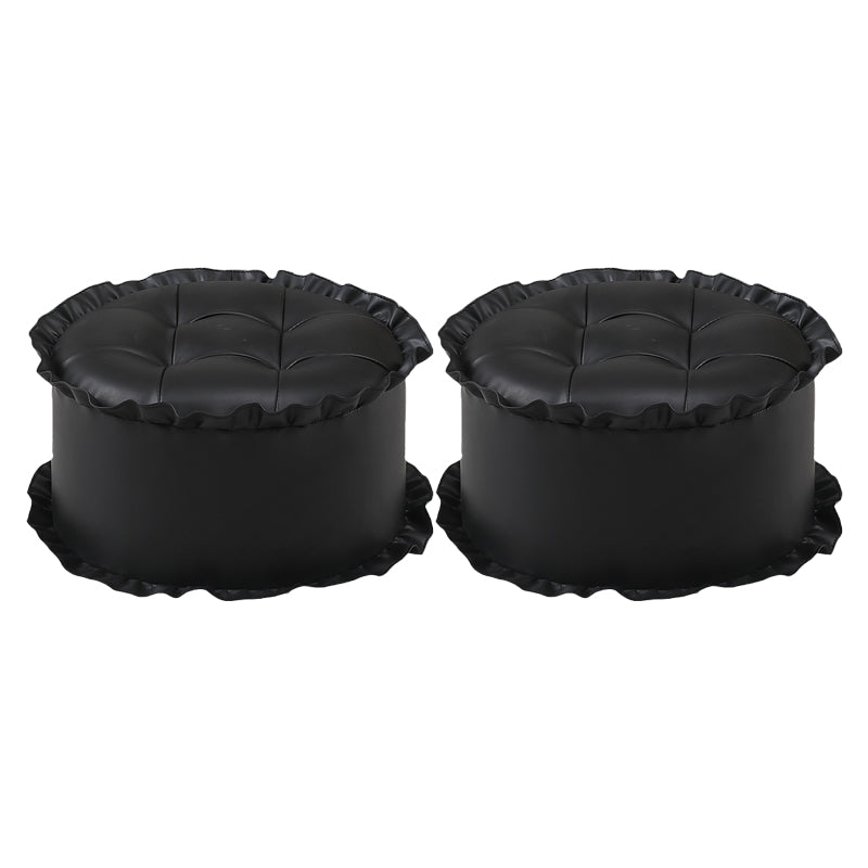 Modern Brown Water Resistant Pouf Lace Round Pouf for Living Room