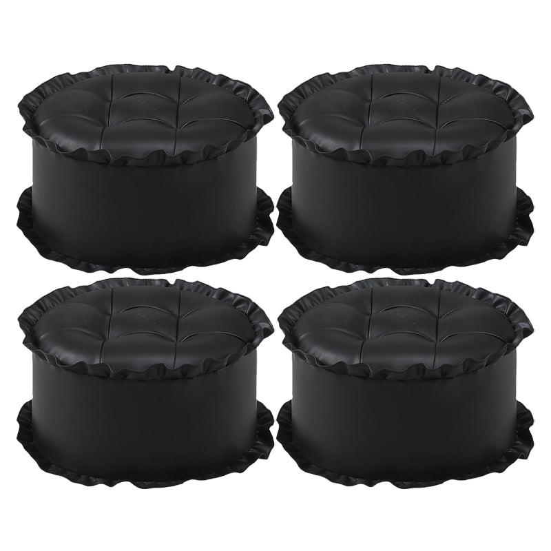 Modern Brown Water Resistant Pouf Lace Round Pouf for Living Room