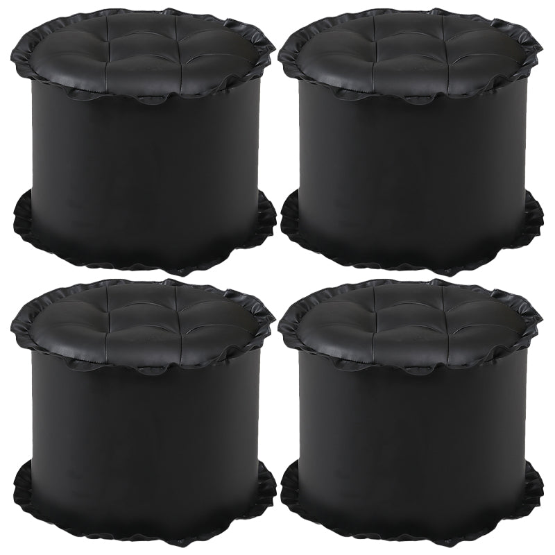 Modern Brown Water Resistant Pouf Lace Round Pouf for Living Room