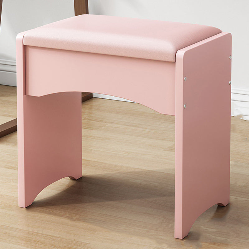 Mid-Century Modern Ottoman Rectangle Genuine Leather Pure Color Water Resistant Ottoman