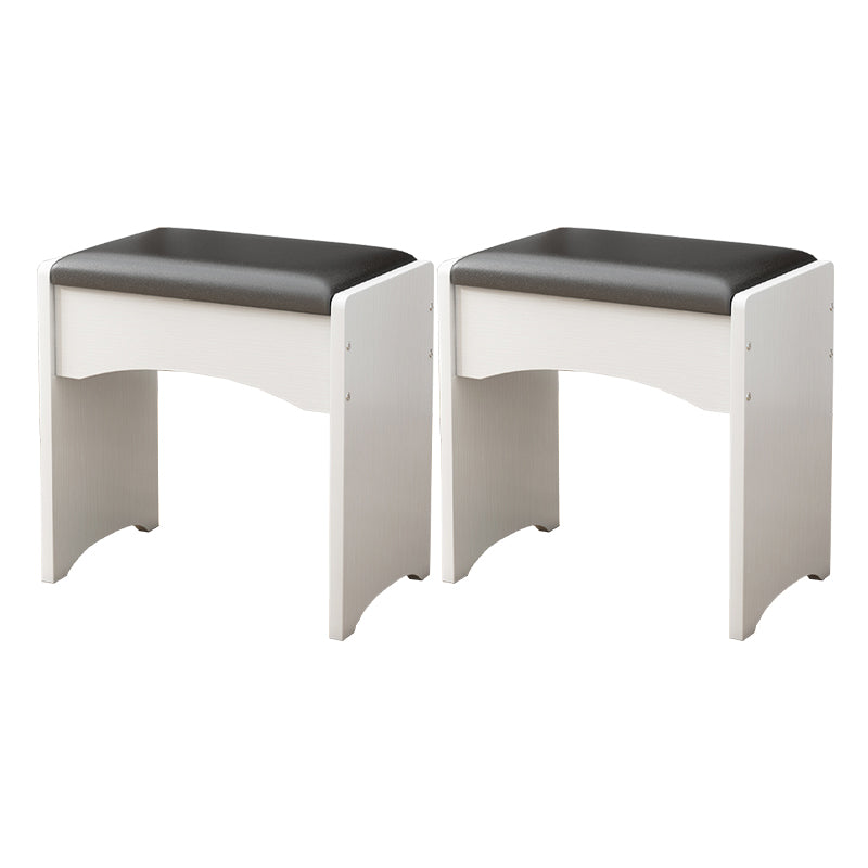 Mid-Century Modern Ottoman Rectangle Genuine Leather Pure Color Water Resistant Ottoman