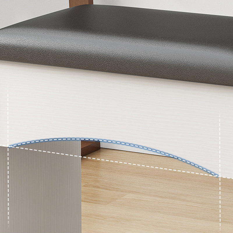 Mid-Century Modern Ottoman Rectangle Genuine Leather Pure Color Water Resistant Ottoman