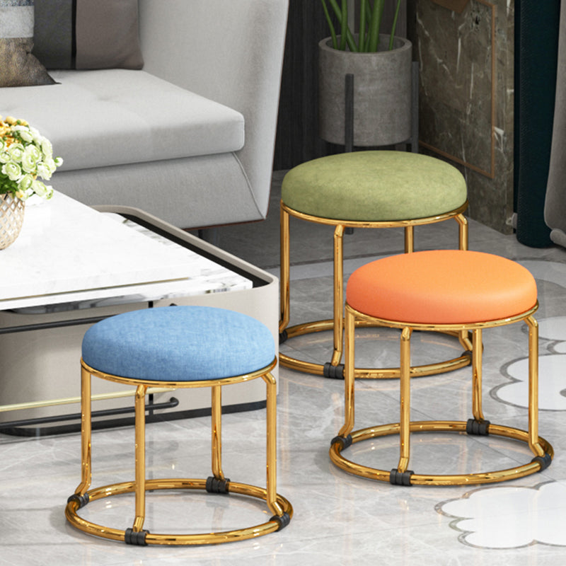 Standard Ottoman Fade Resistant Cotton Blend Glam Round Solid Color Ottoman