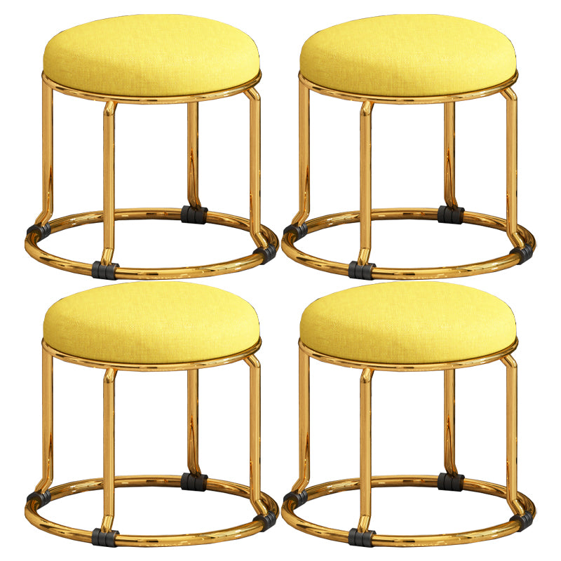 Standard Ottoman Fade Resistant Cotton Blend Glam Round Solid Color Ottoman