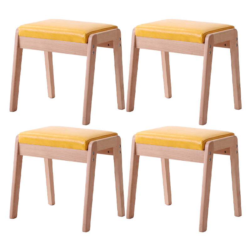 Modern Standard Yellow Rectangle Leather Water Resistant Indoor Standard