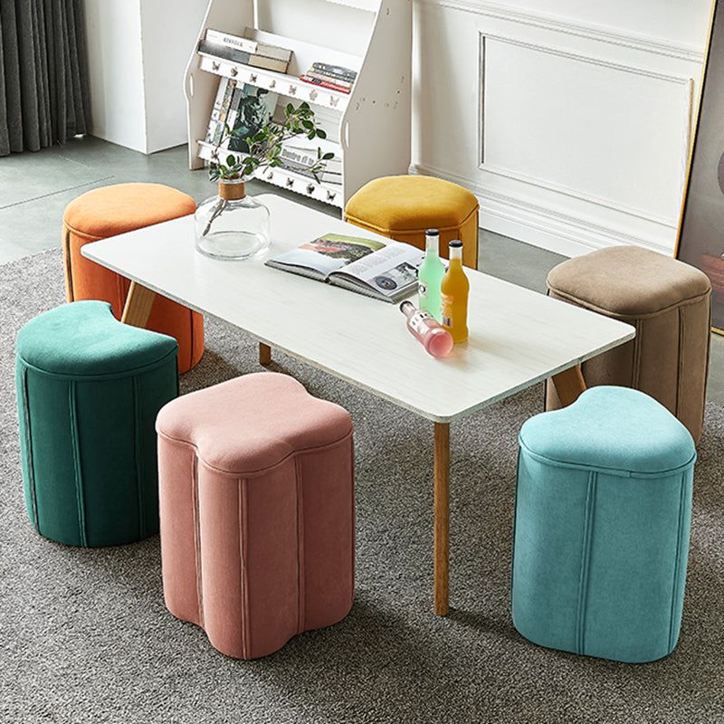 Contemporary Ottoman Solid Color Cotton Blend Standard Indoor Tear Resistant Ottoman