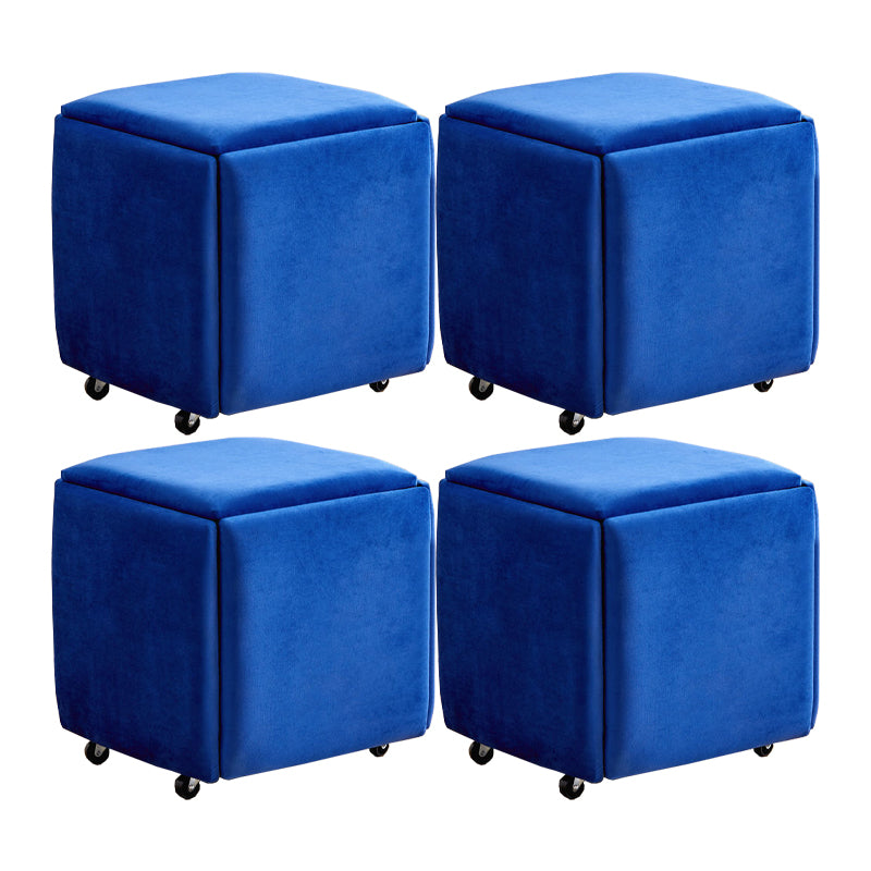 Modern Plain Boucle Ottoman Velvet Square with Storage Target Pouf