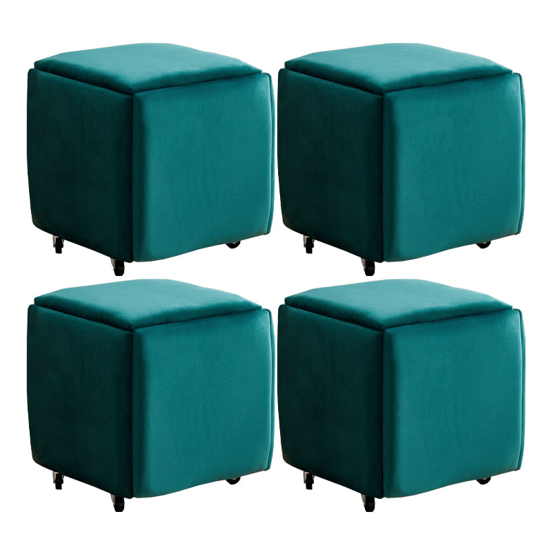 Modern Plain Boucle Ottoman Velvet Square with Storage Target Pouf