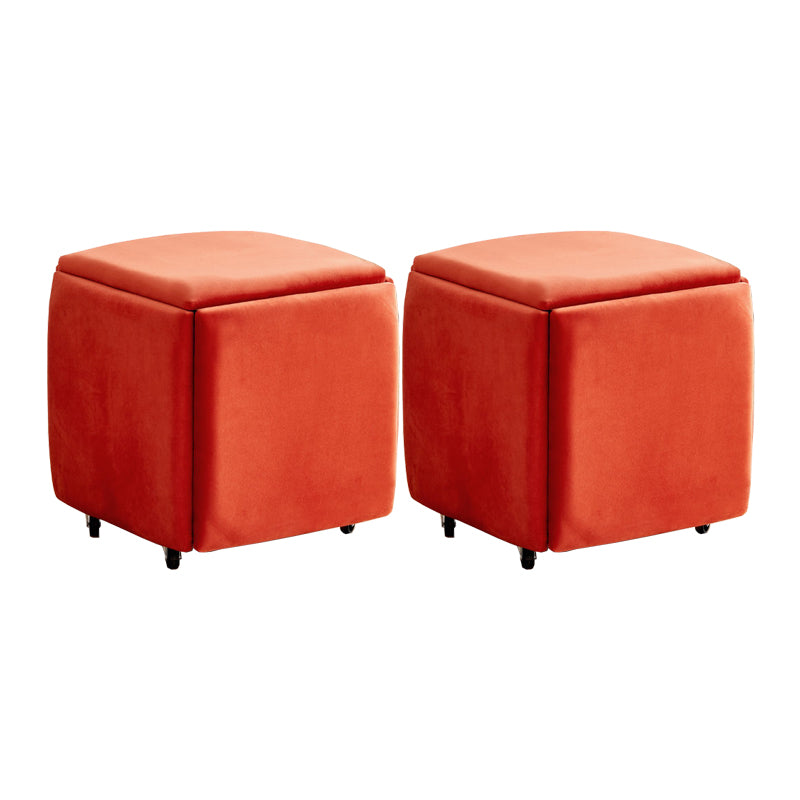 Modern Plain Boucle Ottoman Velvet Square with Storage Target Pouf