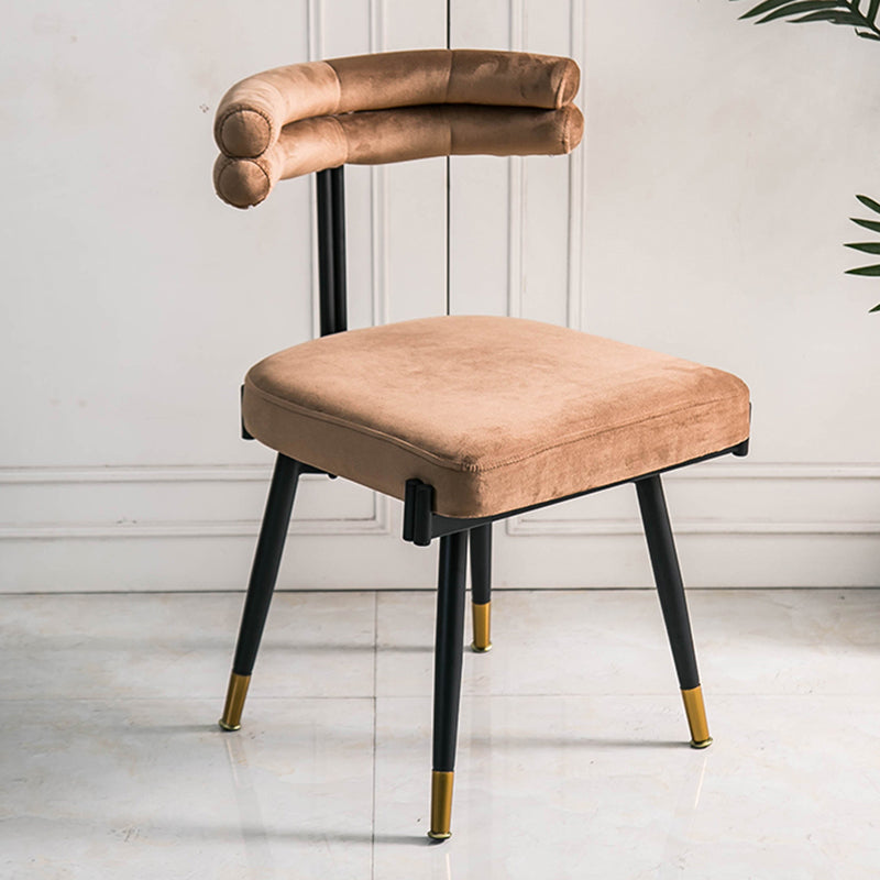 Glam Style Armless Dining Chairs Fabric Home Dining Side Chair