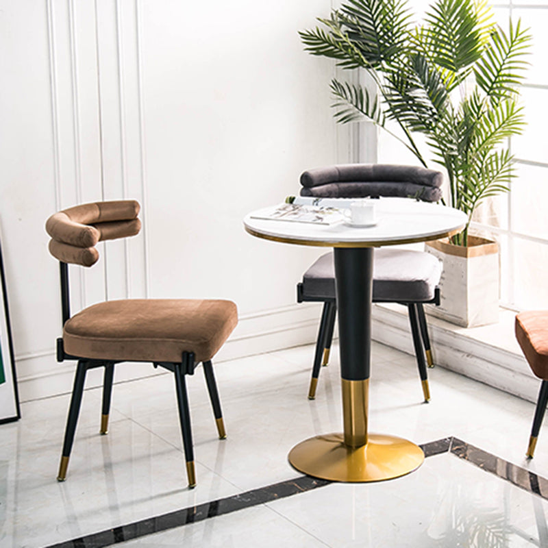 Glam Style Armless Dining Chairs Fabric Home Dining Side Chair