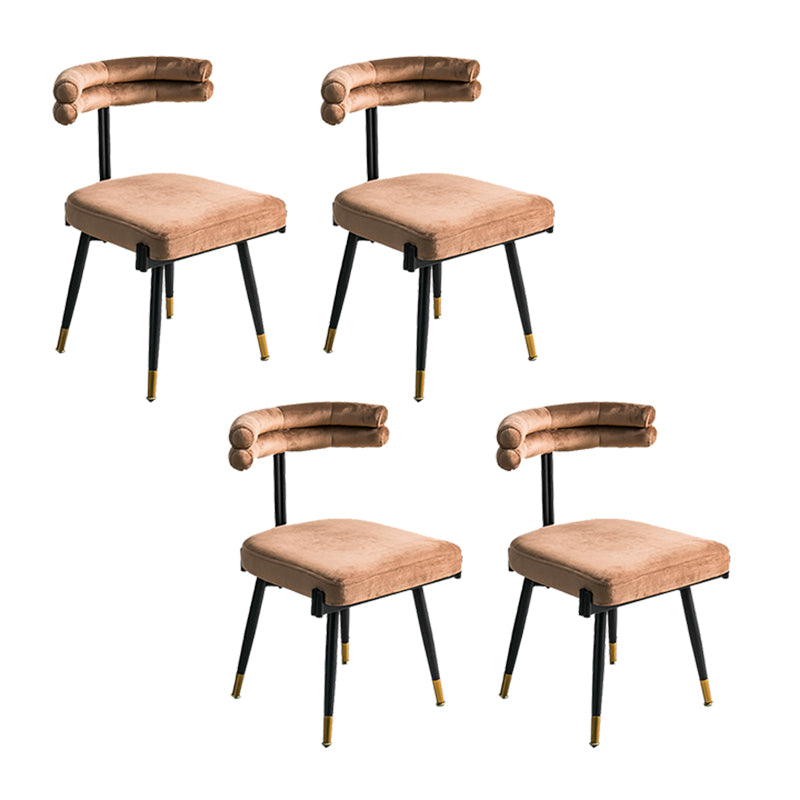 Glam Style Armless Dining Chairs Fabric Home Dining Side Chair