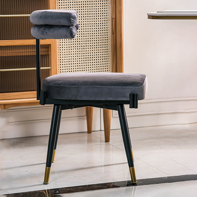 Glam Style Armless Dining Chairs Fabric Home Dining Side Chair