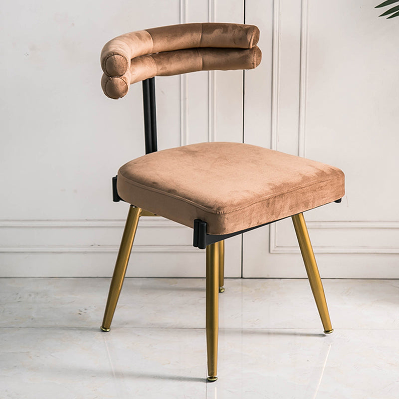 Glam Style Armless Dining Chairs Fabric Home Dining Side Chair