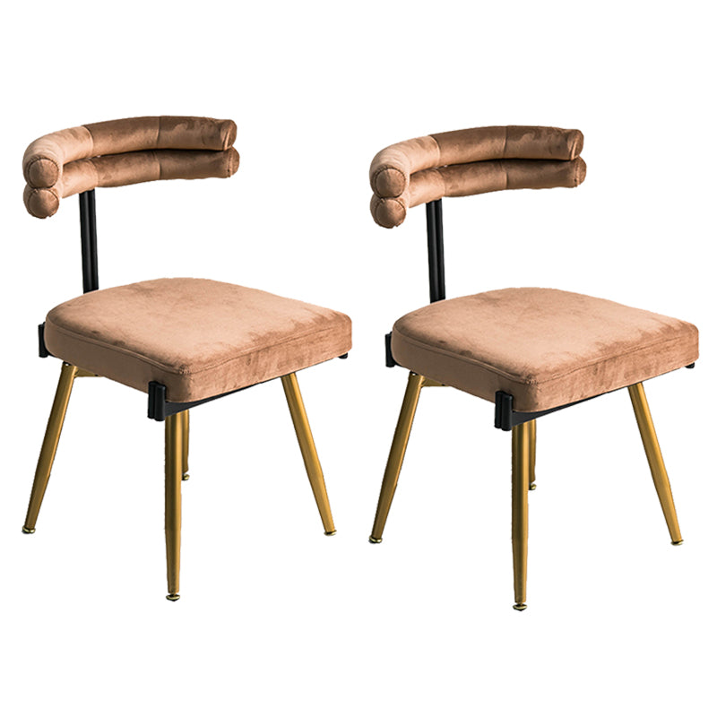 Glam Style Armless Dining Chairs Fabric Home Dining Side Chair