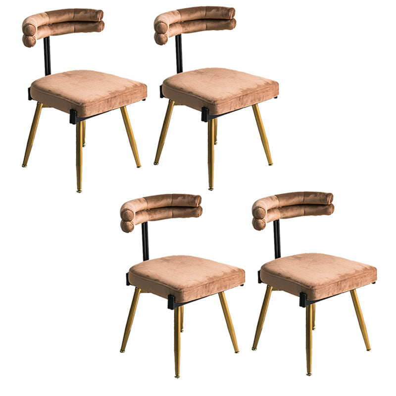 Glam Style Armless Dining Chairs Fabric Home Dining Side Chair