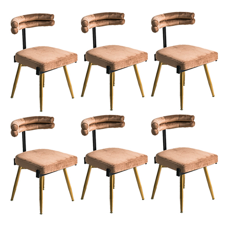 Glam Style Armless Dining Chairs Fabric Home Dining Side Chair