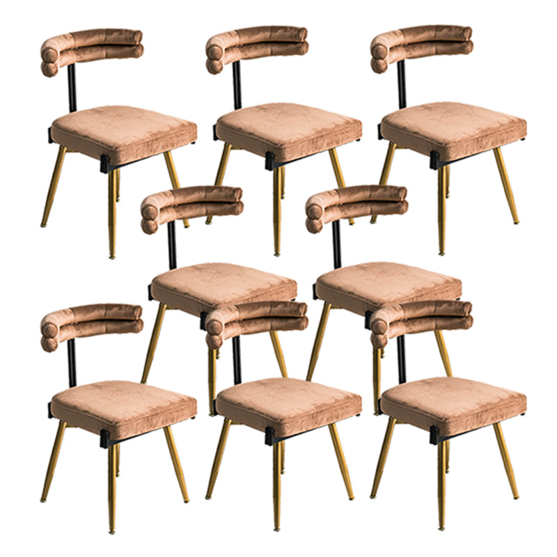 Glam Style Armless Dining Chairs Fabric Home Dining Side Chair