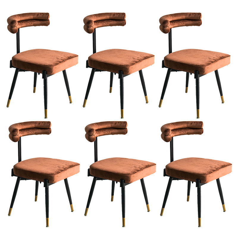 Glam Style Armless Dining Chairs Fabric Home Dining Side Chair