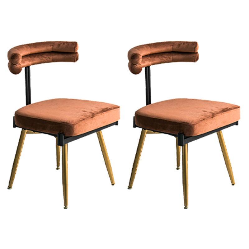 Glam Style Armless Dining Chairs Fabric Home Dining Side Chair