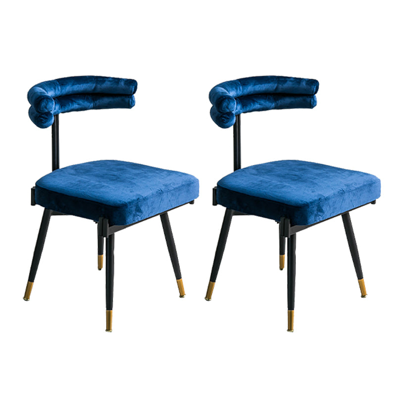 Glam Style Armless Dining Chairs Fabric Home Dining Side Chair