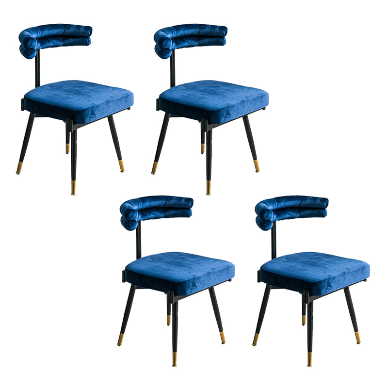 Glam Style Armless Dining Chairs Fabric Home Dining Side Chair