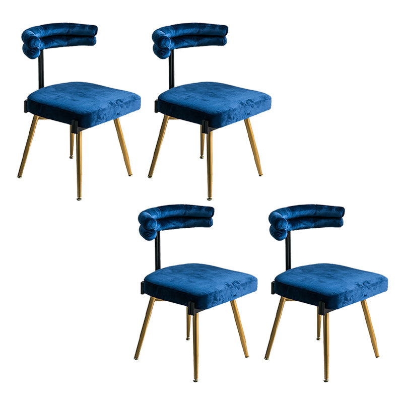 Glam Style Armless Dining Chairs Fabric Home Dining Side Chair