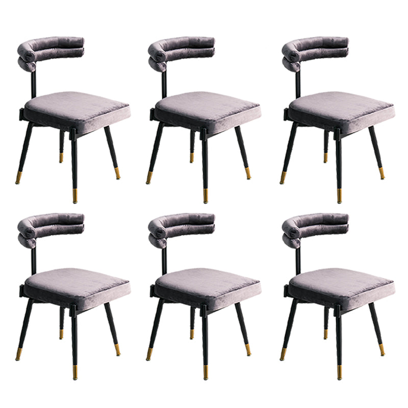 Glam Style Armless Dining Chairs Fabric Home Dining Side Chair