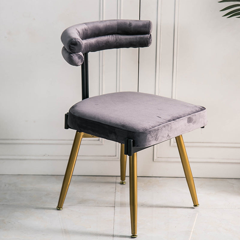 Glam Style Armless Dining Chairs Fabric Home Dining Side Chair