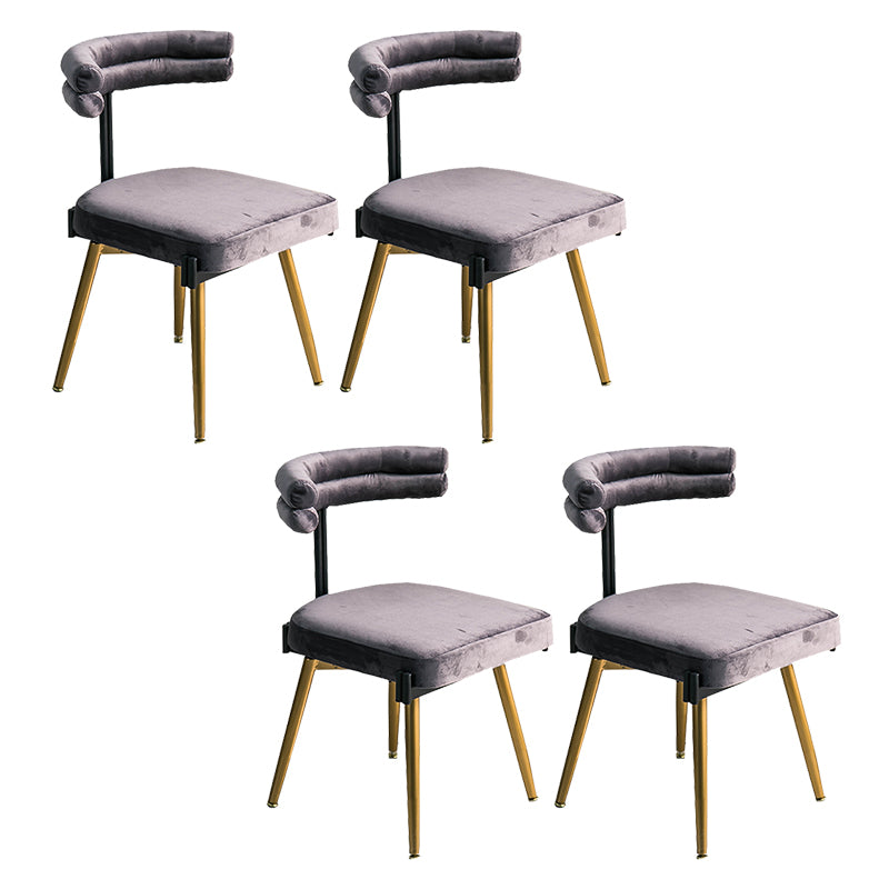 Glam Style Armless Dining Chairs Fabric Home Dining Side Chair