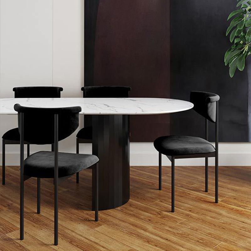 Fabric Open Back Dining Chairs Contemporary Armless Side Chair