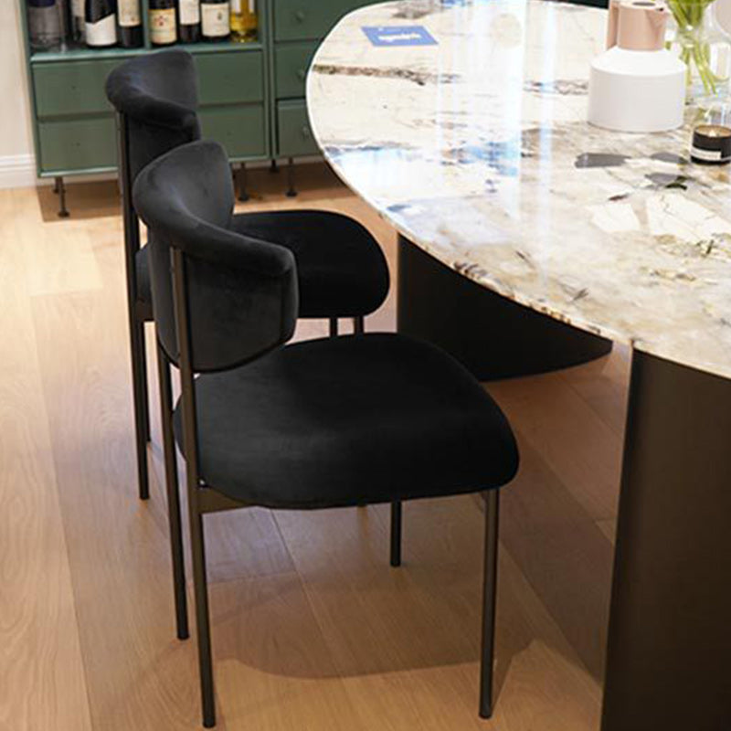 Fabric Open Back Dining Chairs Contemporary Armless Side Chair