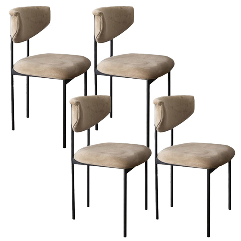 Fabric Open Back Dining Chairs Contemporary Armless Side Chair