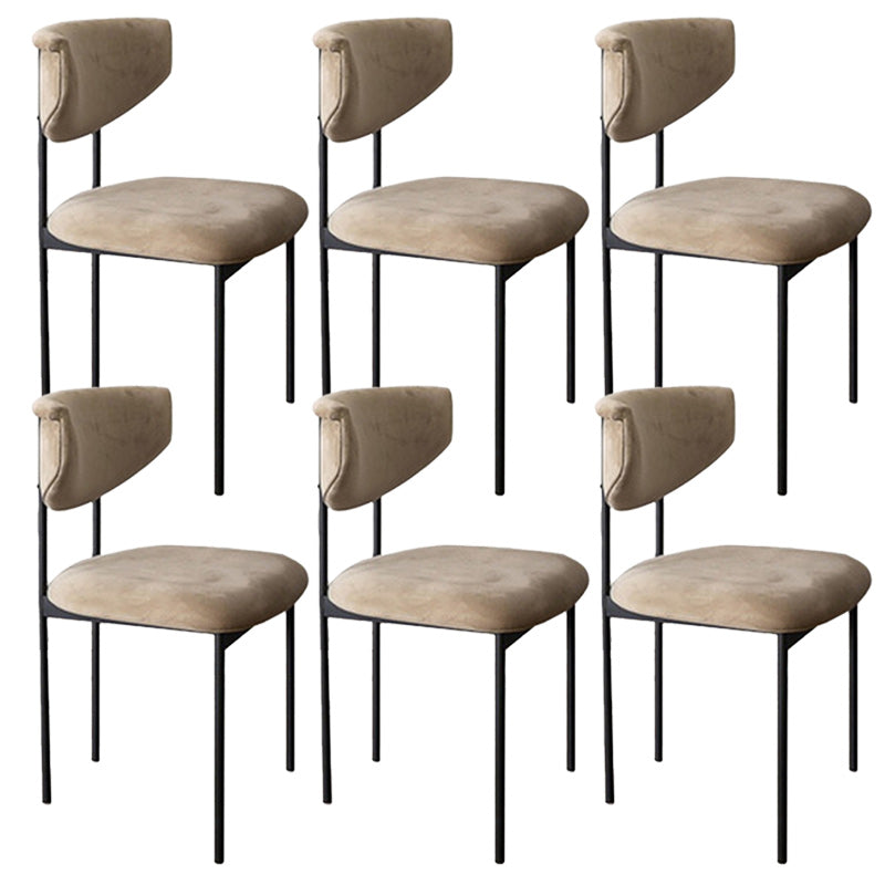 Fabric Open Back Dining Chairs Contemporary Armless Side Chair