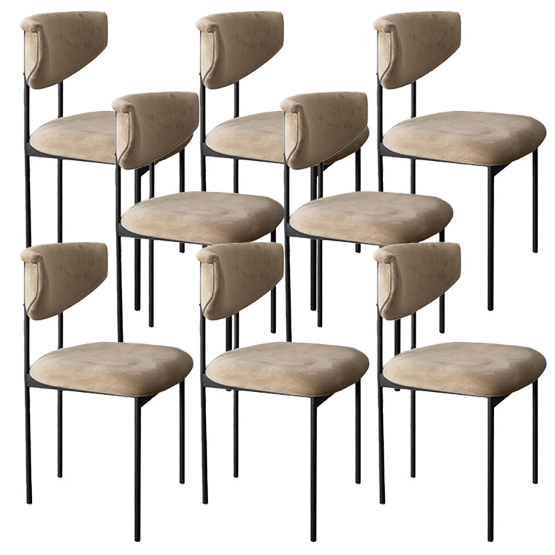 Fabric Open Back Dining Chairs Contemporary Armless Side Chair