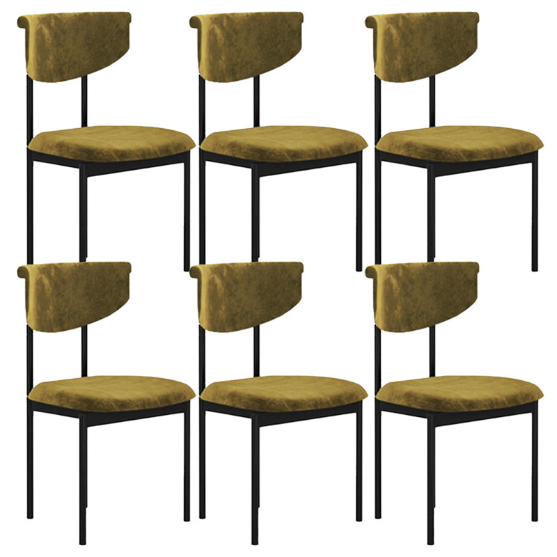 Fabric Open Back Dining Chairs Contemporary Armless Side Chair