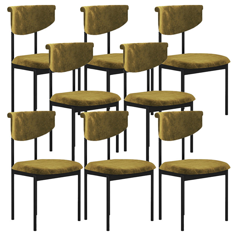 Fabric Open Back Dining Chairs Contemporary Armless Side Chair